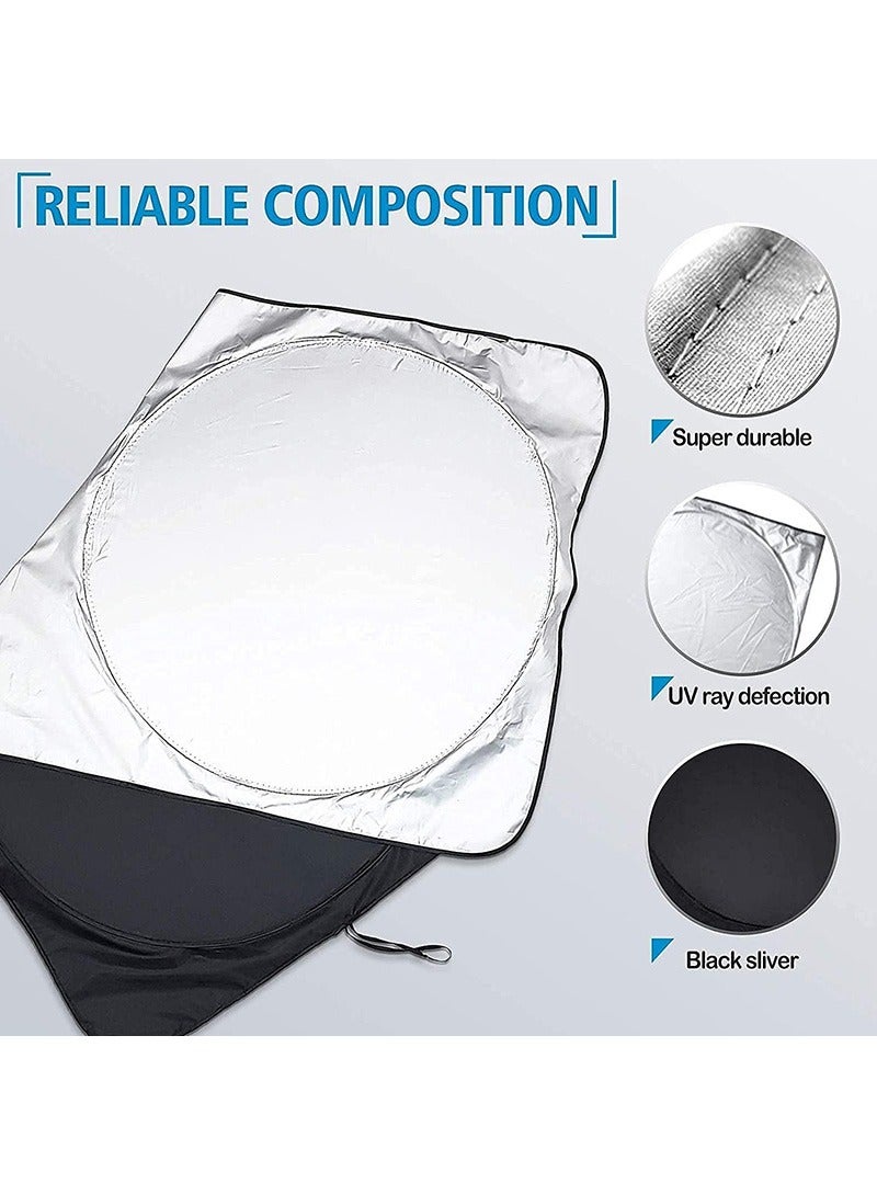 AGD Foldable Car Sun Shade Car Windshield Sun Shade Front Window Sun Visor for UV Rays and Sun Heat Protection Keep Car Interior Cool Prevents Dashboard Fading - Image 5