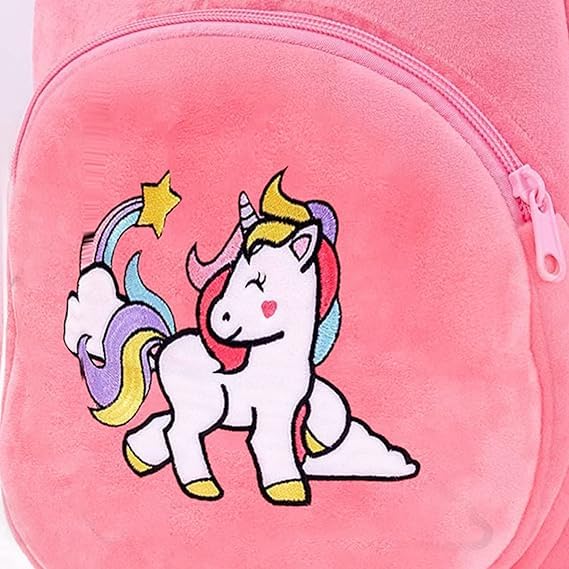 Frantic Kids Soft Animal Cartoon Travelling School Bag Soft Plush Backpacks Boys Girls Baby for 2 to 5 Years Baby/Boys/Girls Nursery(Hot Pink Unicorn) - Image 5