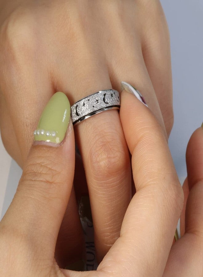 OreilleStar Anxiety Ring for Women Spinner Ring: Fidget Ring Spinner Rings for Anxiety Fidget Rings for Women Anxiety Fidget Toys Ring Adults Silver Size 7 - Image 5