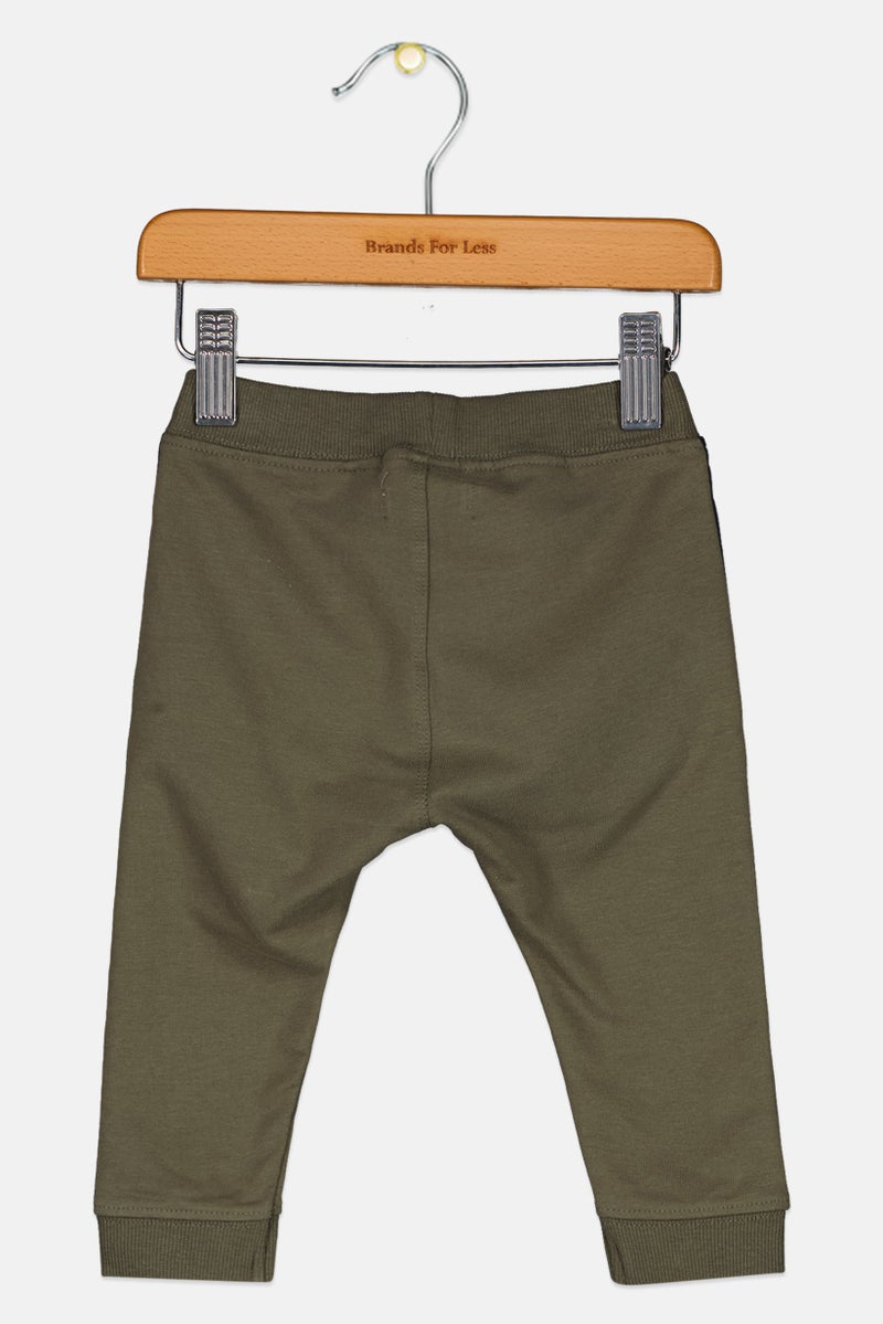 NAME IT Toddlers Boy Plain Drawstring Sweatpants, Olive - Image 2