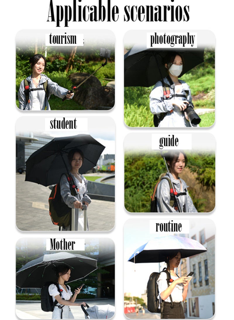 Hands-Free Black Umbrella Clip: Compact Travel & Parenting Must-Have for Effortless Convenience - Image 4