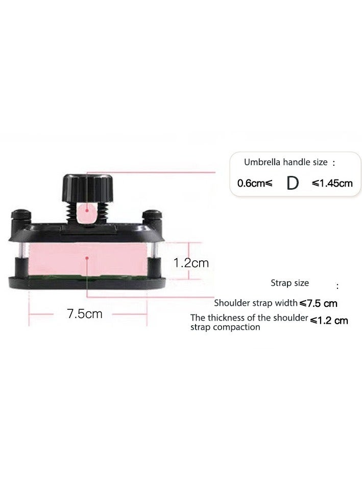 Hands-Free Black Umbrella Clip: Compact Travel & Parenting Must-Have for Effortless Convenience - Image 5