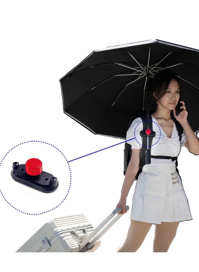 Hands-Free Black Umbrella Clip: Compact Travel & Parenting Must-Have for Effortless Convenience - Image 1