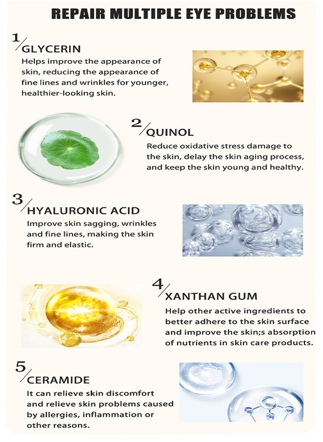 Advanced Snail Peptide Eye Cream, For Dark Circles, Puffiness And Wrinkle, Niacinamide And Snail Mucin Eye Cream, Moisturizing, Hydrating, Firming, 360° Massage Ball, 17ML