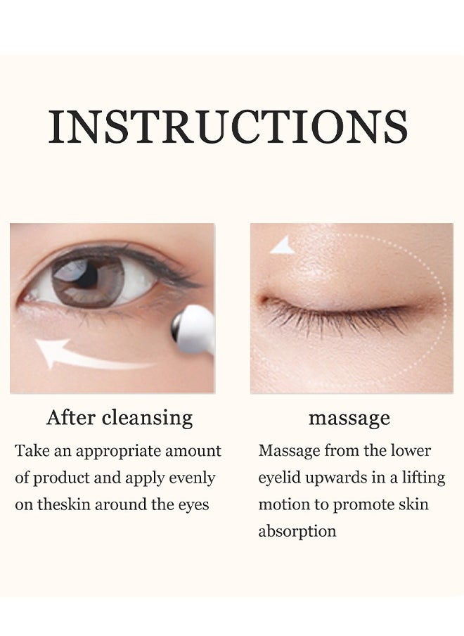 Advanced Snail Peptide Eye Cream, For Dark Circles, Puffiness And Wrinkle, Niacinamide And Snail Mucin Eye Cream, Moisturizing, Hydrating, Firming, 360° Massage Ball, 17ML