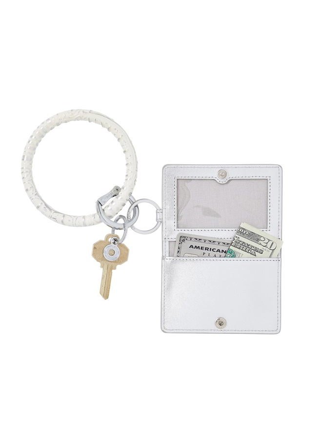 Oventure Keychain Wallet – Slim Leather ID Case with Key Ring | Compact, Stylish & Giftable Card Holder for Women, Silver, Compact - Image 4