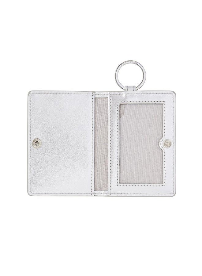 Oventure Keychain Wallet – Slim Leather ID Case with Key Ring | Compact, Stylish & Giftable Card Holder for Women, Silver, Compact - Image 2