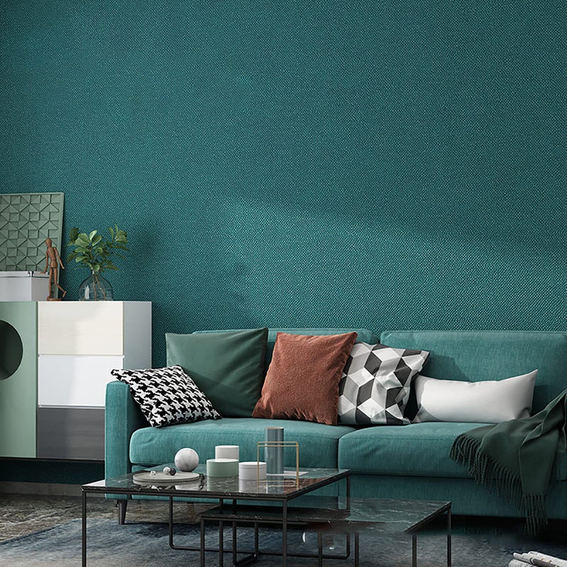Yancorp Textured Fabric Emrald Green Peel and Stick Wallpaper Faux Grasscloth Linen Removable 24x120 SelfAdhesive Wallpaper and Counter Top Liners - Image 3