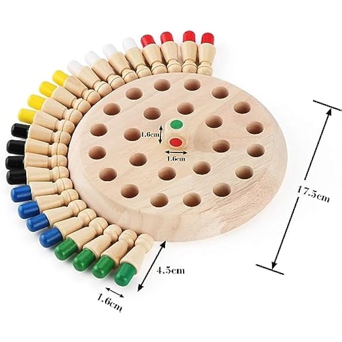 مومو بير Mumoo Bear Wooden Memory Chess ، شطرنج ذاكرة ملونة ، أطفال خشبية مباراة عصا الشطرنج ، لعبة ذاكرة للأطفال في وقت مبكر من التعلم ، هدية عيد ميلاد عيد الميلاد للأطفال 3 4 5 سنوات - Image 3
