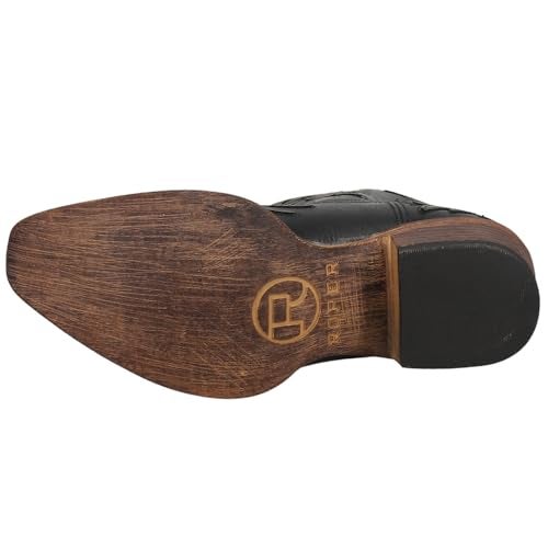 ROPER Womens Amelia Tooled Inlay Snip Toe Casual Boots Ankle Low Heel 1-2" - Black - Size 9.5 B - Image 5