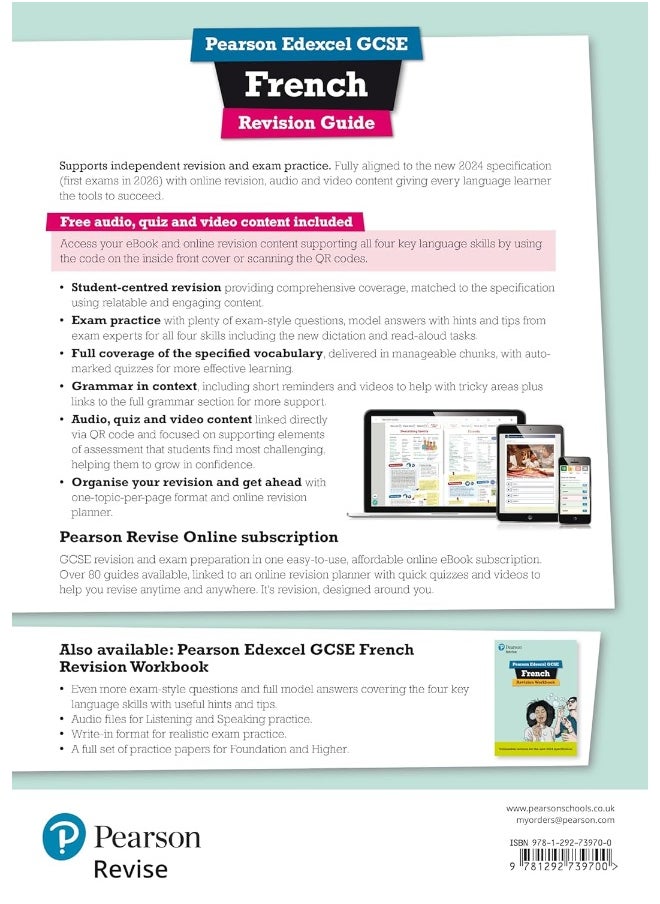 null - Pearson Revise Edexcel GCSE French: Revision Guide incl. audio, quiz & video content - for 2026, 2027 exams (new specification) - Image 1
