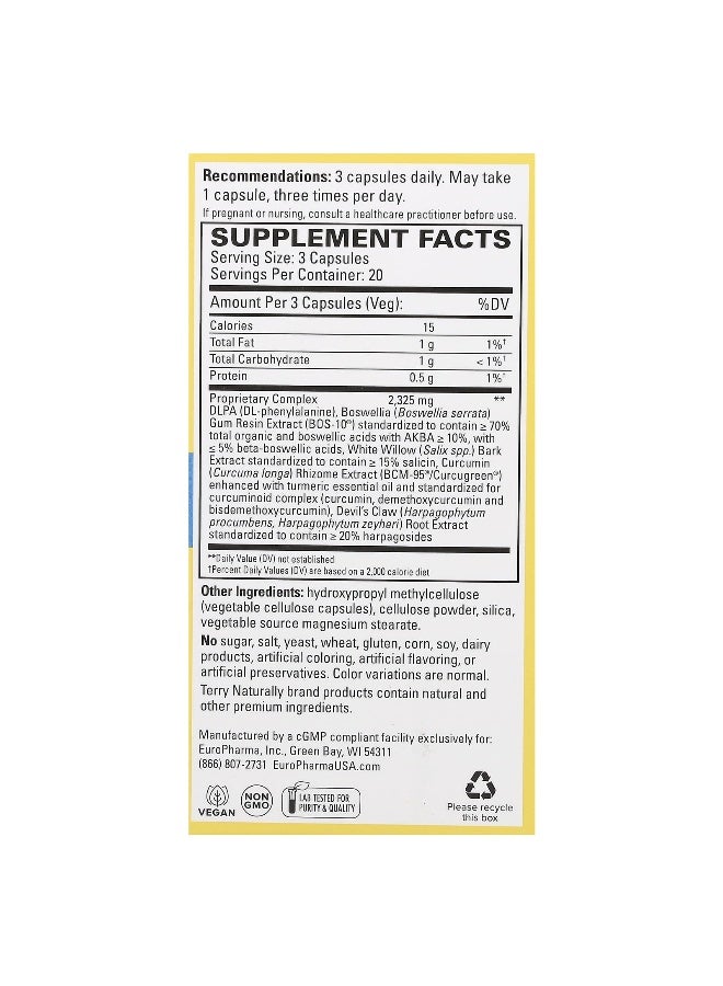 Terry Naturally Terry Naturally, Curamin, Low Back Pain Relief, 60 Capsules - Image 2