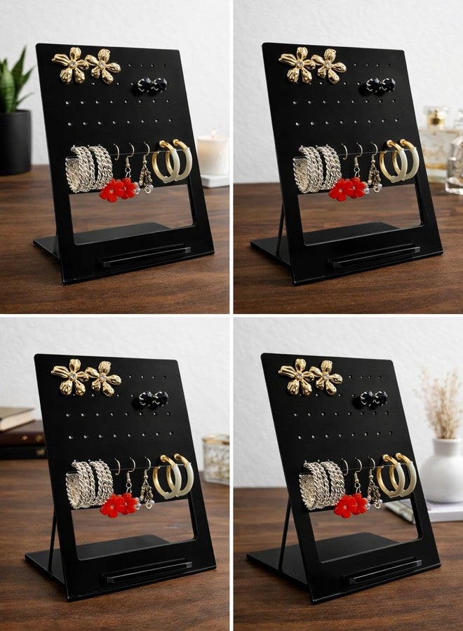 Kd Retail Acrylic Earring Display Stand | Stud & Hanging Earrings Organizer | Tabletop Jewelry Display Rack for Home, Shop, Counter & Exhibition (1, BLACK ACRYLIC) - Image 3