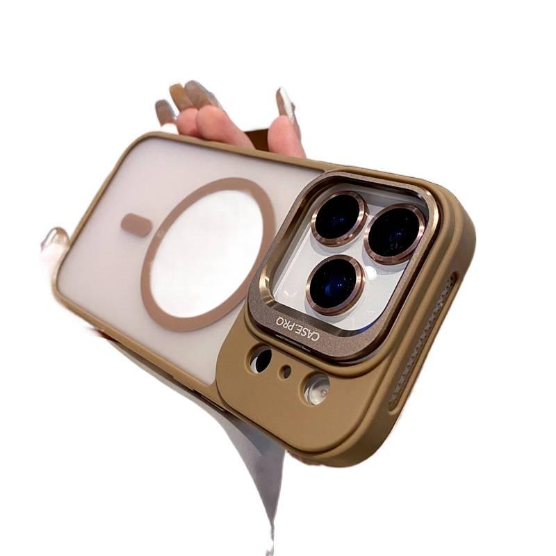 غطاء MagSafe بTPU+PC لـ iPhone 12 مع مقاوم لبصمات الأصابع وحامل قائم مع مغناطيس قوي مع ملمس ناعم باللون أزرق داكن مغناطيسي بوظيفة حامل من مادة TPU باللون الأزرق - Image 2