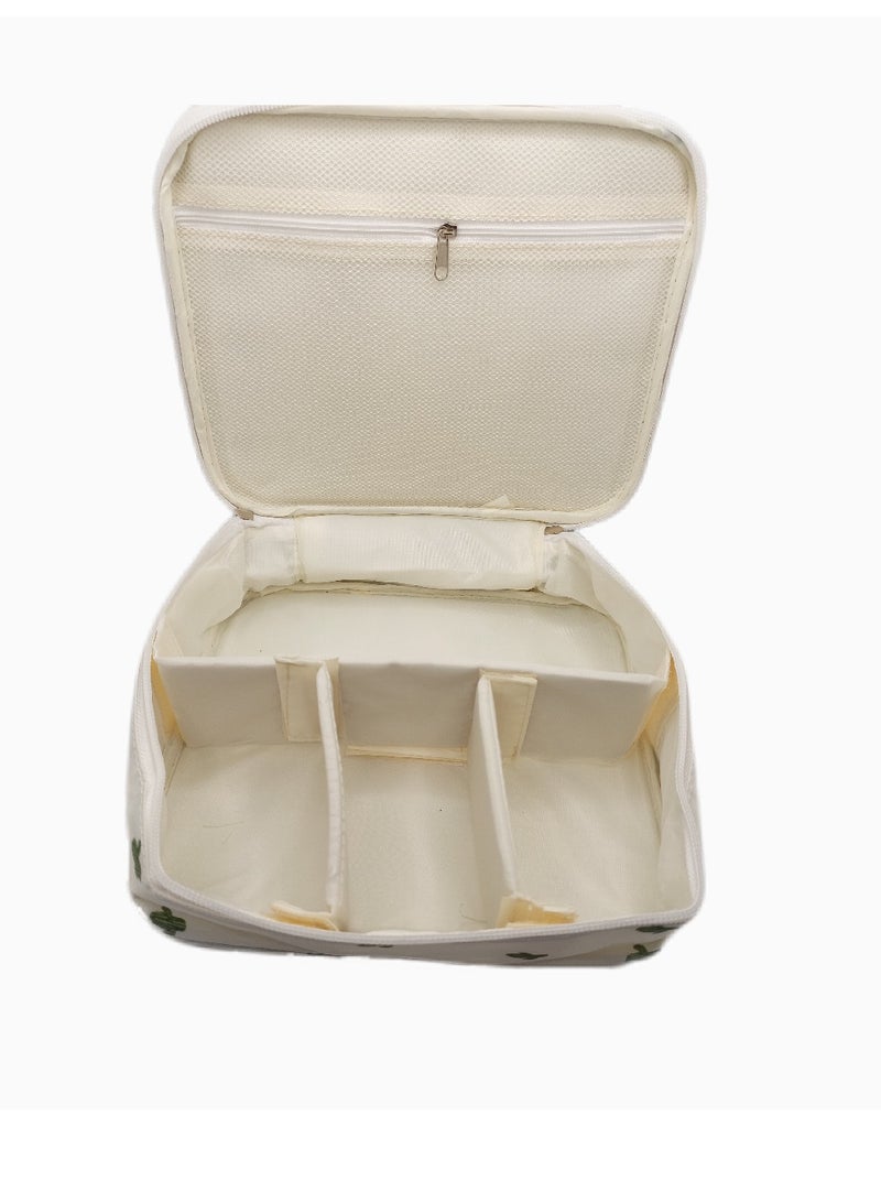 DIGI CORE Travel Makeup Bag Cosmetic Bags For Women Portable Pouch Open Flat Toiletry Bag Makeup Organizer With Divider And Handle Travel Kit Organizer - Image 2