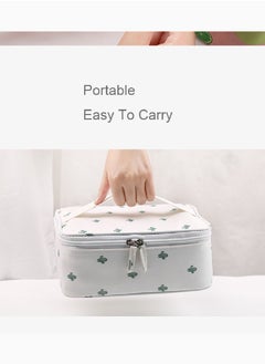 DIGI CORE Travel Makeup Bag Cosmetic Bags For Women Portable Pouch Open Flat Toiletry Bag Makeup Organizer With Divider And Handle Travel Kit Organizer  - Image 1