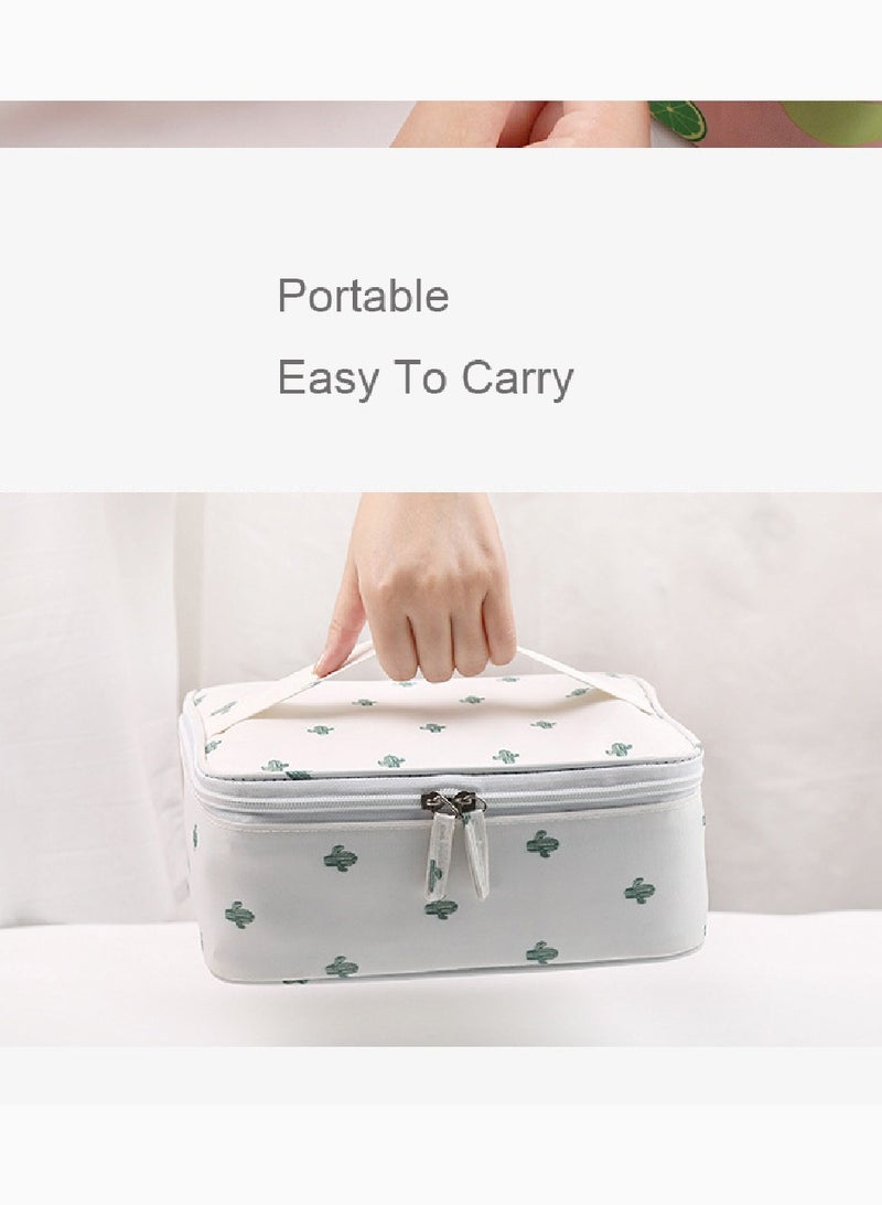 DIGI CORE Travel Makeup Bag Cosmetic Bags For Women Portable Pouch Open Flat Toiletry Bag Makeup Organizer With Divider And Handle Travel Kit Organizer - Image 1