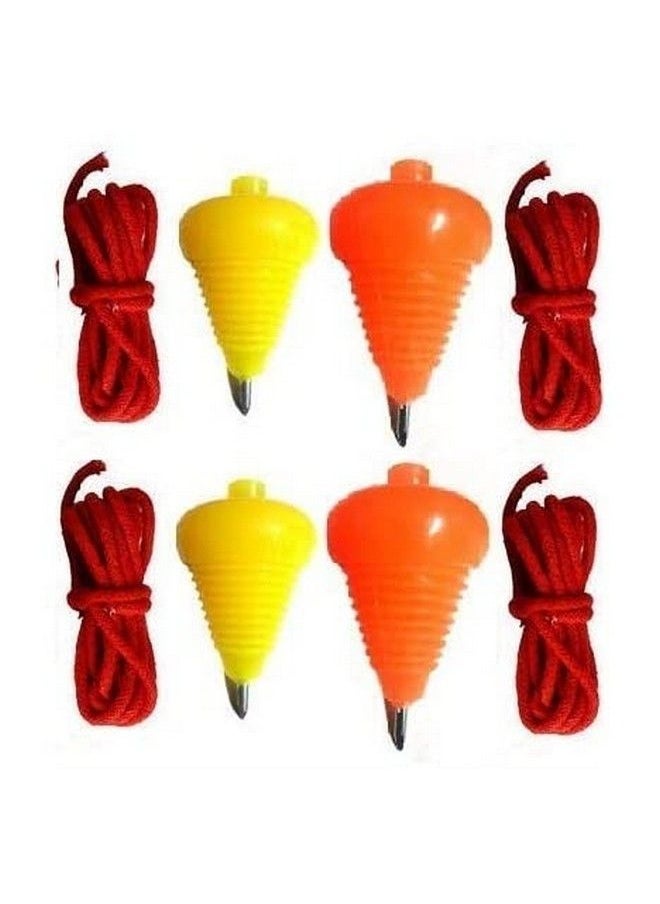 Amit Marketing - Plastic Spinning Lattu With Thread I Bhawra I Latto I Bambaram I Traditional Indian Game I Outdoor Games I Fun & Therapeutic I Toys For Kids & Adults Multicolor (Pack Of 4) - Image 1