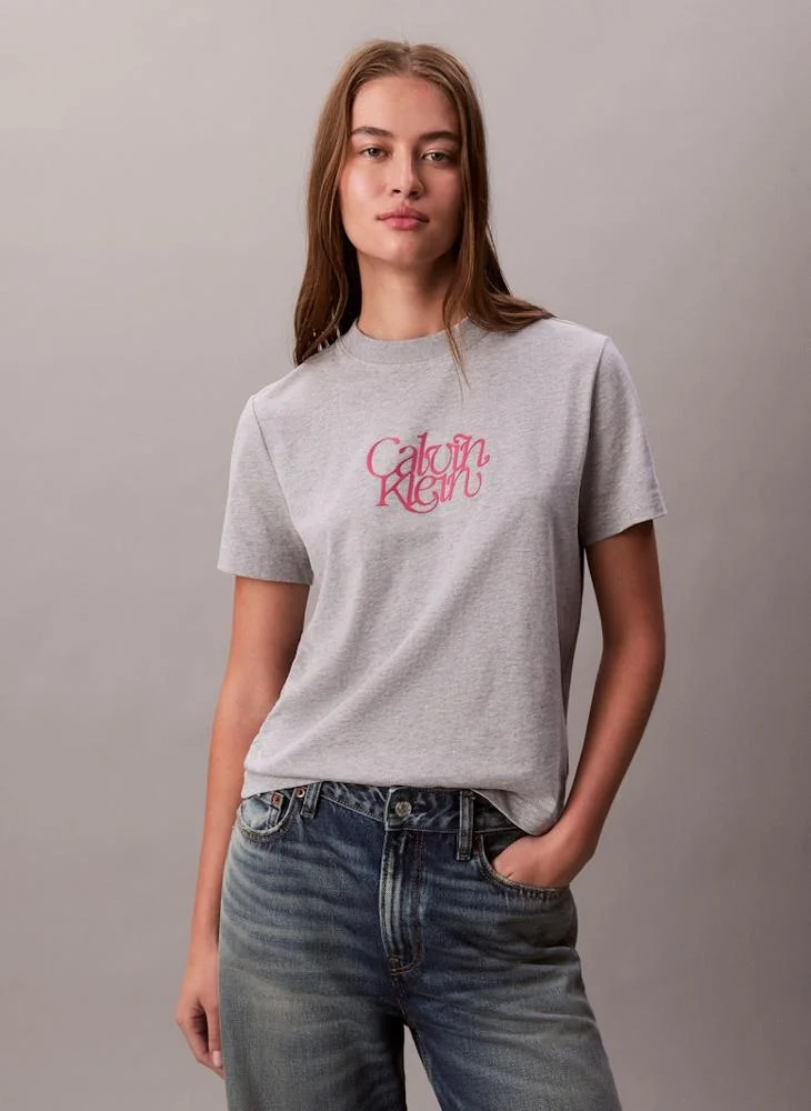 Calvin Klein Jeans  Graphic Crew Neck T-Shirt for Women | Best Price UAE