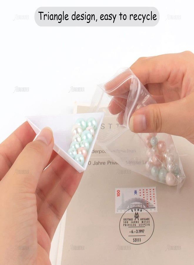 AUEAR, Bead Sorting Trays Plastic Nail Art Plates for DIY Craft Jewelry Project (White, 30 Pack Triangle) - Image 4