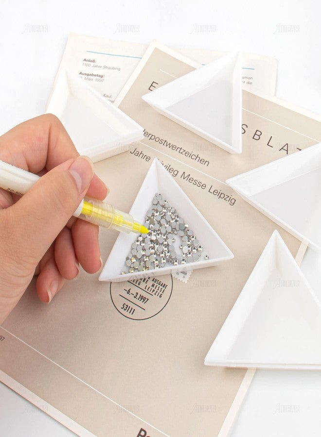 AUEAR, Bead Sorting Trays Plastic Nail Art Plates for DIY Craft Jewelry Project (White, 30 Pack Triangle) - Image 5