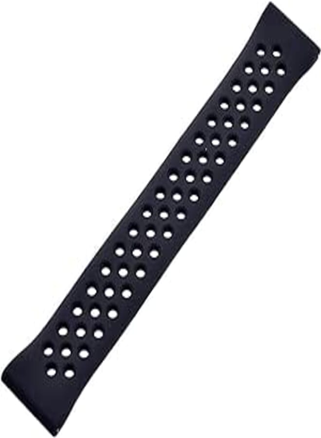 Generic Silicone Adjustable Watch Strap With Holes Design For Unisex Compatible With Smart Watches 20 MM - Black