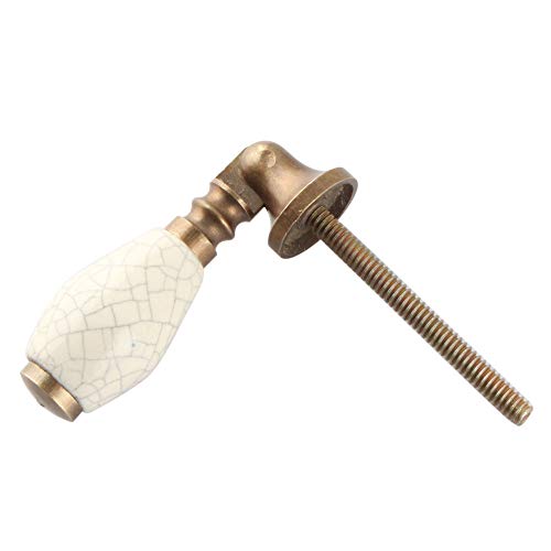 Indian-Shelf 2 Piece Cream Knobs -Ceramic Drawer Knobs - Crackle Handle Doors - 1.90 cm Handle Pulls - Image 2