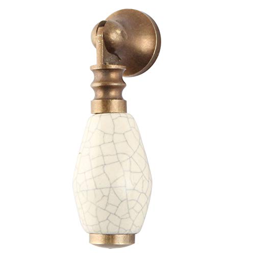 Indian-Shelf 2 Piece Cream Knobs -Ceramic Drawer Knobs - Crackle Handle Doors - 1.90 cm Handle Pulls - Image 1