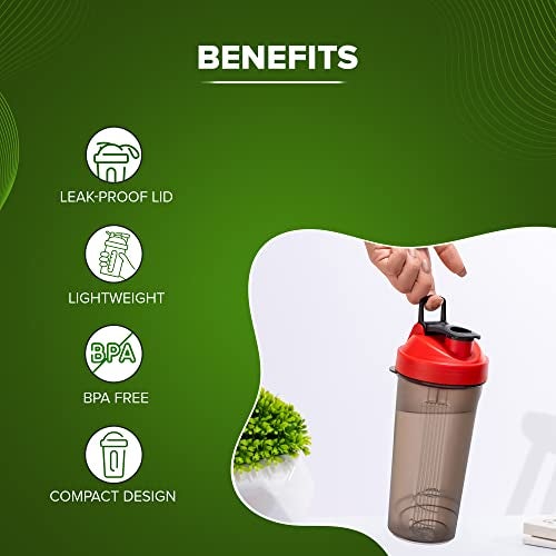 SAND DUNE Set of 1, 900 ml Each Red Unbreakable Shaker/Sipper Pet Bottle, 100% Leakproof, BPA-Free Blender Bottle, Ideal for Water, Whey Protein, Preworkout, Shakes - Image 3