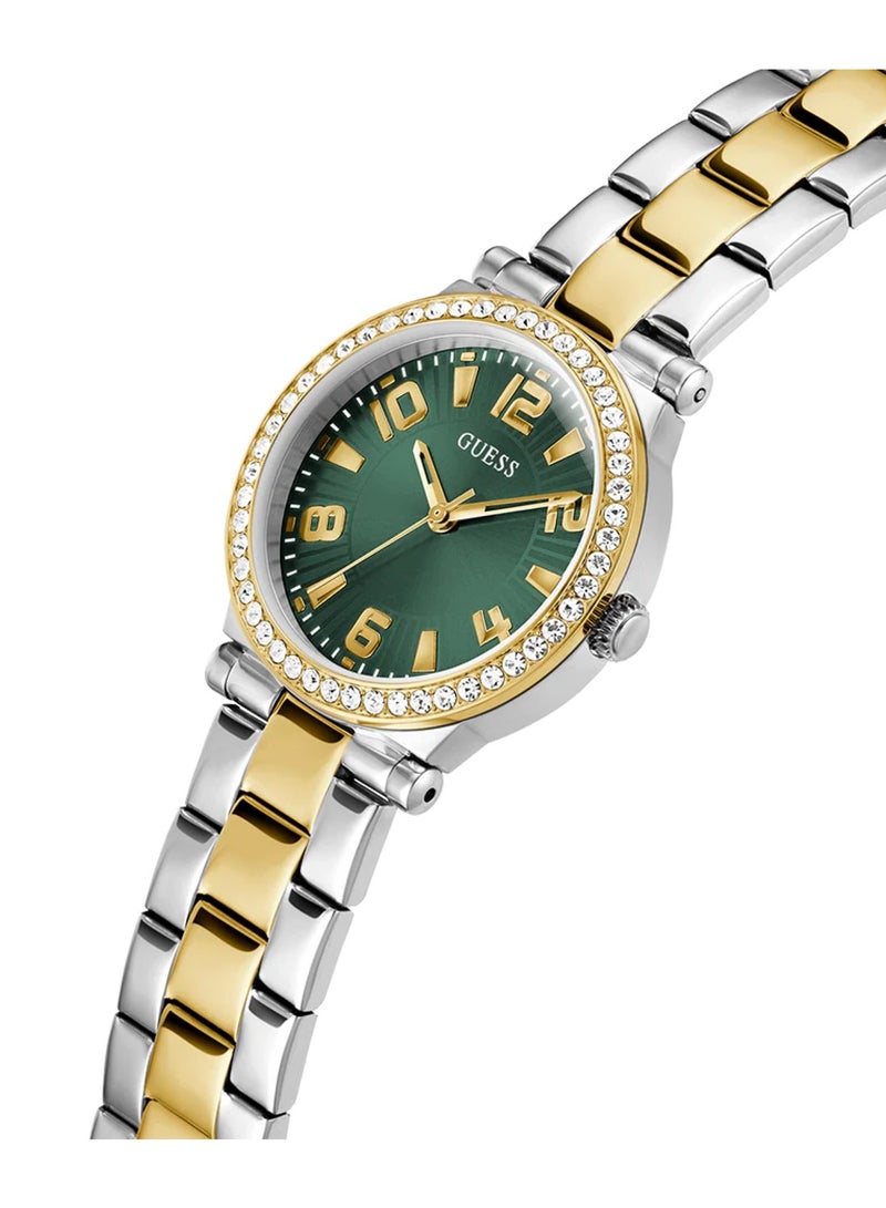 GUESS ساعة نسائية أنالوج بسوار من الفولاذ المقاوم للصدأ بلونين GW0686L2 - 32 مم - Image 2