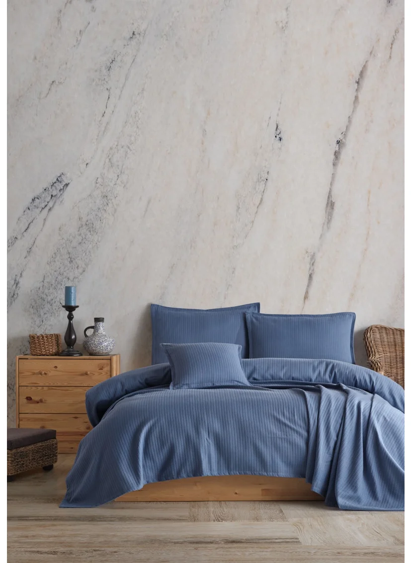 Lief Home Cotton Knitted Patterned Multi-Purpose Bedspread | 240X230