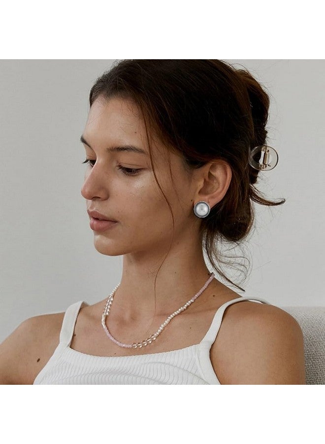 SELOVO Clip On Earrings Not Pierced Twisted Simulated Pearl Clip Studs For Women Silver Tone - Image 4