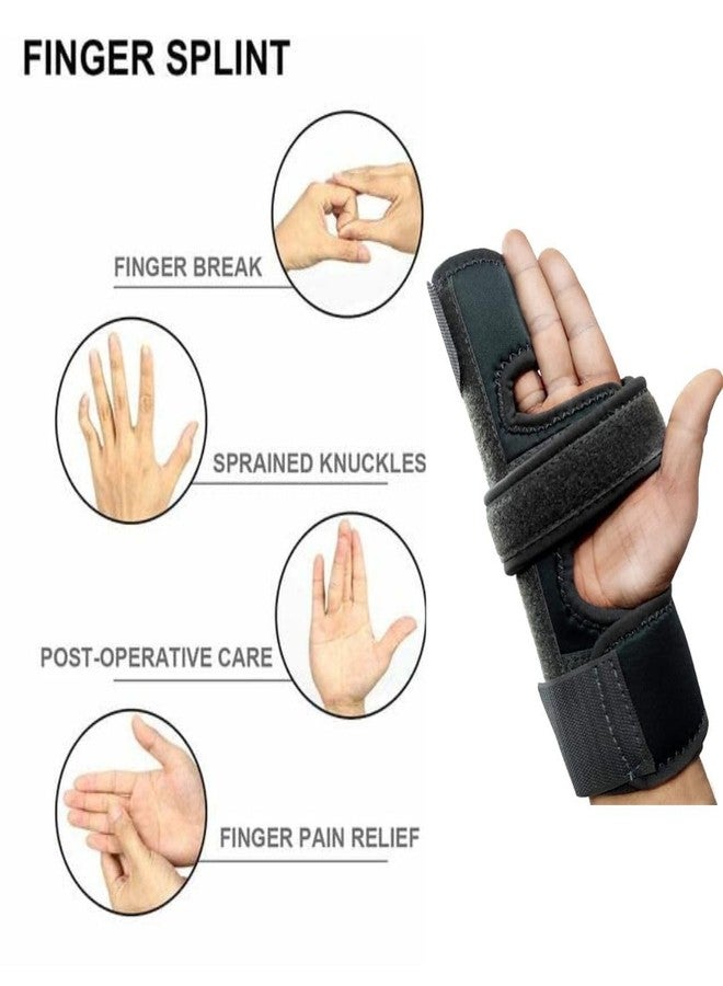 WITSOUL Boxer Finger Splint - Supports Pinky, Ring, Middle Metacarpals and Knuckles - Right or Left Both Hand Adjustable Brace (COLOR GREY) (SIZE SMALL) - Image 2