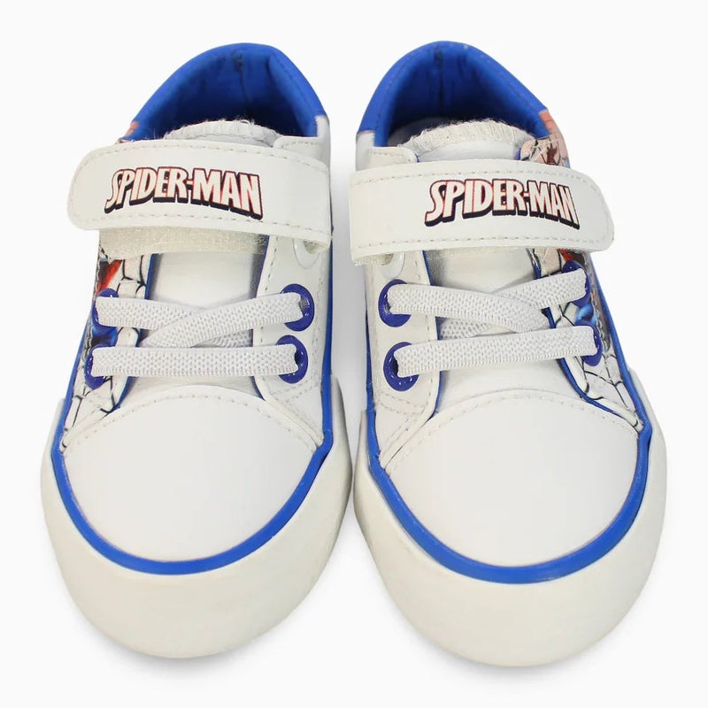 Baby Boys Leather Sneakers – Spiderman Print - Image 2
