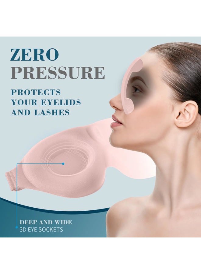 ZGGCD Sleep Mask for Side Sleeper, Light Blocking Sleeping Eye Mask for Women Men, 3D Contoured Night Blindfold, Luxury Eye Cover Eyeshade with Adjustable Strap for Travel, Nap, Nurse Essentials, Pink - Image 4
