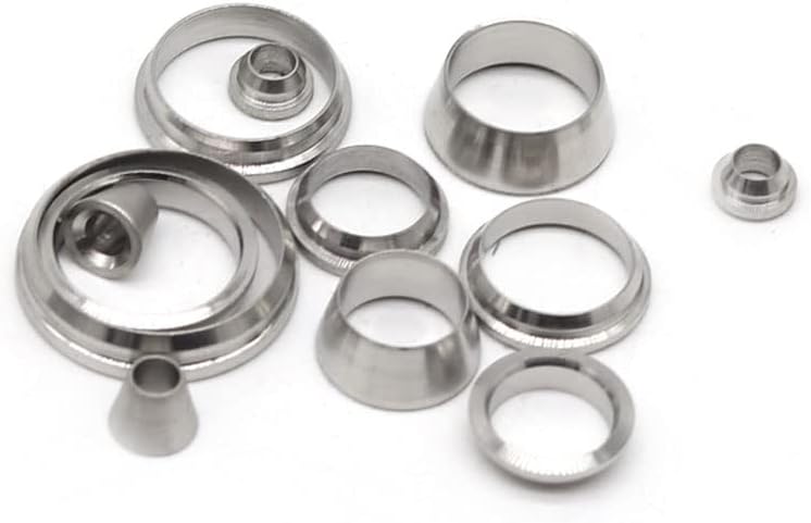 Yoebor Metalwork Stainless Steel 304 Compression Double Ferrule 1/4" Tube OD Sleeve Ring, Pack of 10 Pairs - Image 4