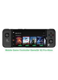 Classic Gamepad GameSir X2 Pro-Xbox Mobile Game Controller for Android Phone Type-C (100-179mm) Phone Controller for Play Xbox Game Pass, Xcloud, Apex, Stadia, Luna-Mappable Back Buttons-Passthrough Charging Black