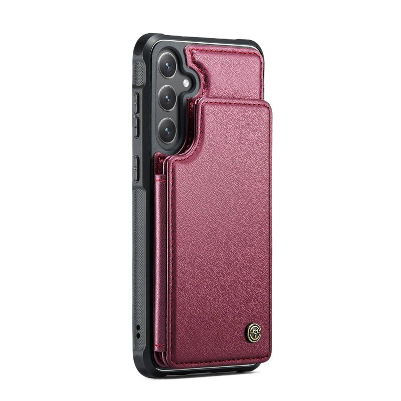 Protective Case | Purple Leather Texture | Card Holder | Anti-Fingerprint | Cover for Samsung Galaxy S23 - Image 5