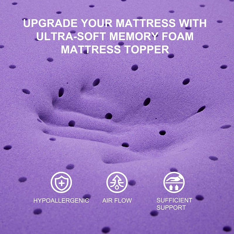 SINWEEK 1.5 Inch Gel Memory Foam Mattress Topper Ventilated Soft Pressure Relieve Mattress Pad, Breathable Bed Topper, CertiPUR-US Certified, Twin Size - Image 3