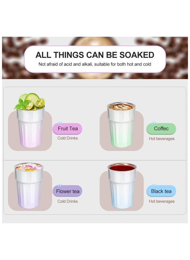 Insulated Coffee Mug with Leakproof Lid, Reusable Coffee Cups for Travel, Double Wall Stainless Steel Coffee Cup for Hot and Cold Drinks