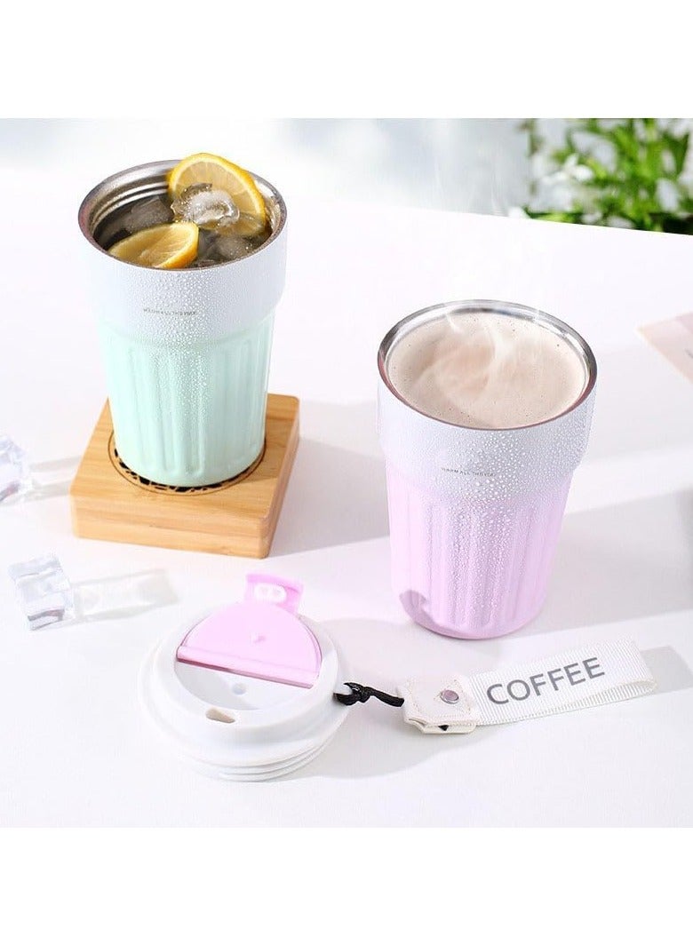 Insulated Coffee Mug with Leakproof Lid, Reusable Coffee Cups for Travel, Double Wall Stainless Steel Coffee Cup for Hot and Cold Drinks