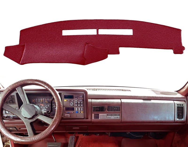 Yiz Dash Cover Mat for Chevy Chevrolet Silverado/GMC Sierra C1500 C2500 C3500 K1500 K2500 K3500 Pickup Truck 1988-1994, 1992-94 GMC Yukon/Chevy Blazer Suburban Dashboard Pad Carpet (88-94 Maroon) Y25 - Image 2