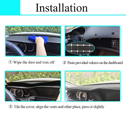 Yiz Dash Cover Mat for Chevy Chevrolet Silverado/GMC Sierra C1500 C2500 C3500 K1500 K2500 K3500 Pickup Truck 1988-1994, 1992-94 GMC Yukon/Chevy Blazer Suburban Dashboard Pad Carpet (88-94 Maroon) Y25 - Image 5