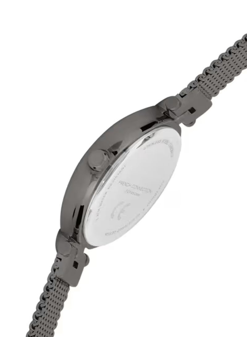 French Connection ساعة نسائية أنالوج بمينا مزخرفة وستانلس ستيل FCP45GNM - Image 2