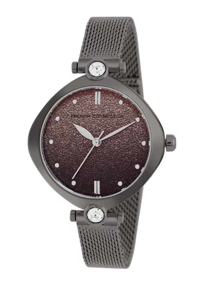 French Connection ساعة نسائية أنالوج بمينا مزخرفة وستانلس ستيل FCP45GNM - Image 4