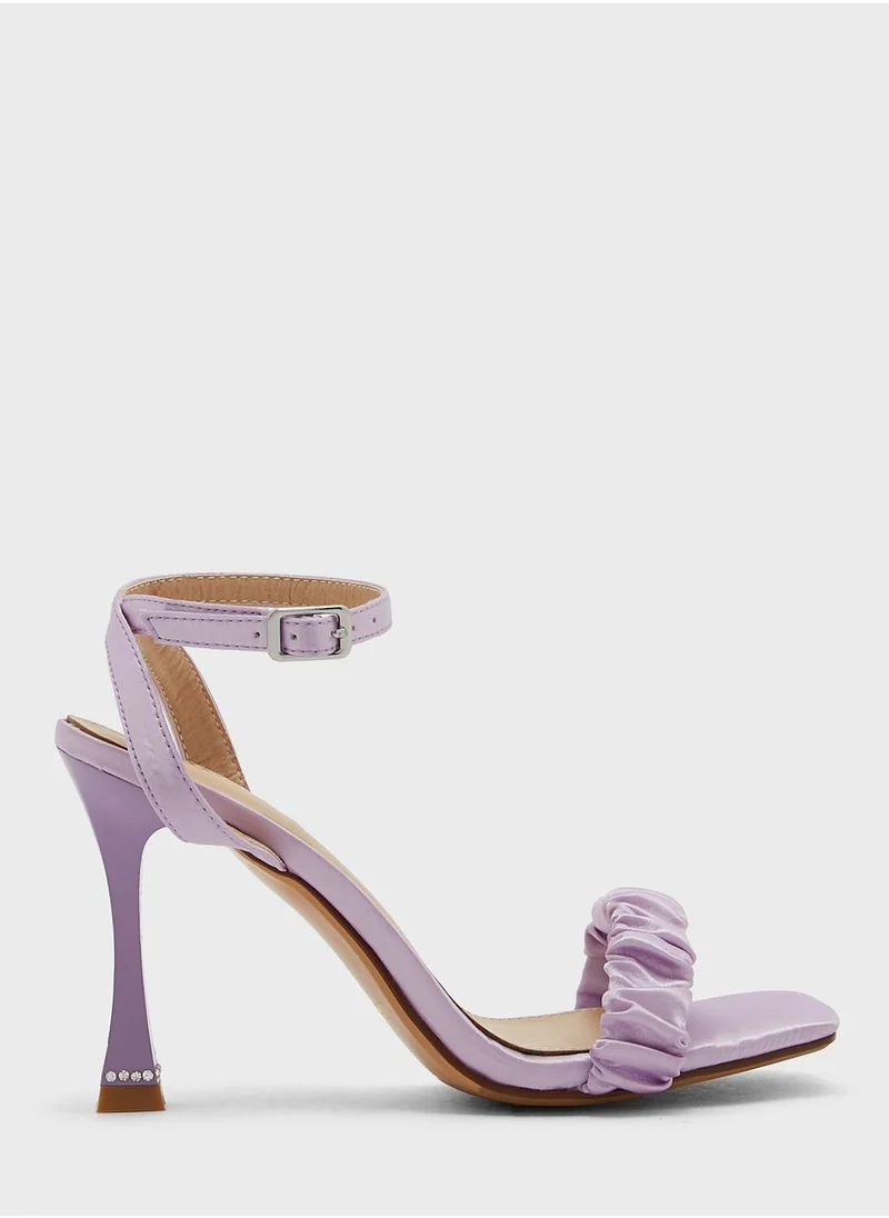 Namshi x Diamante Pattern Ankle Strap Pump