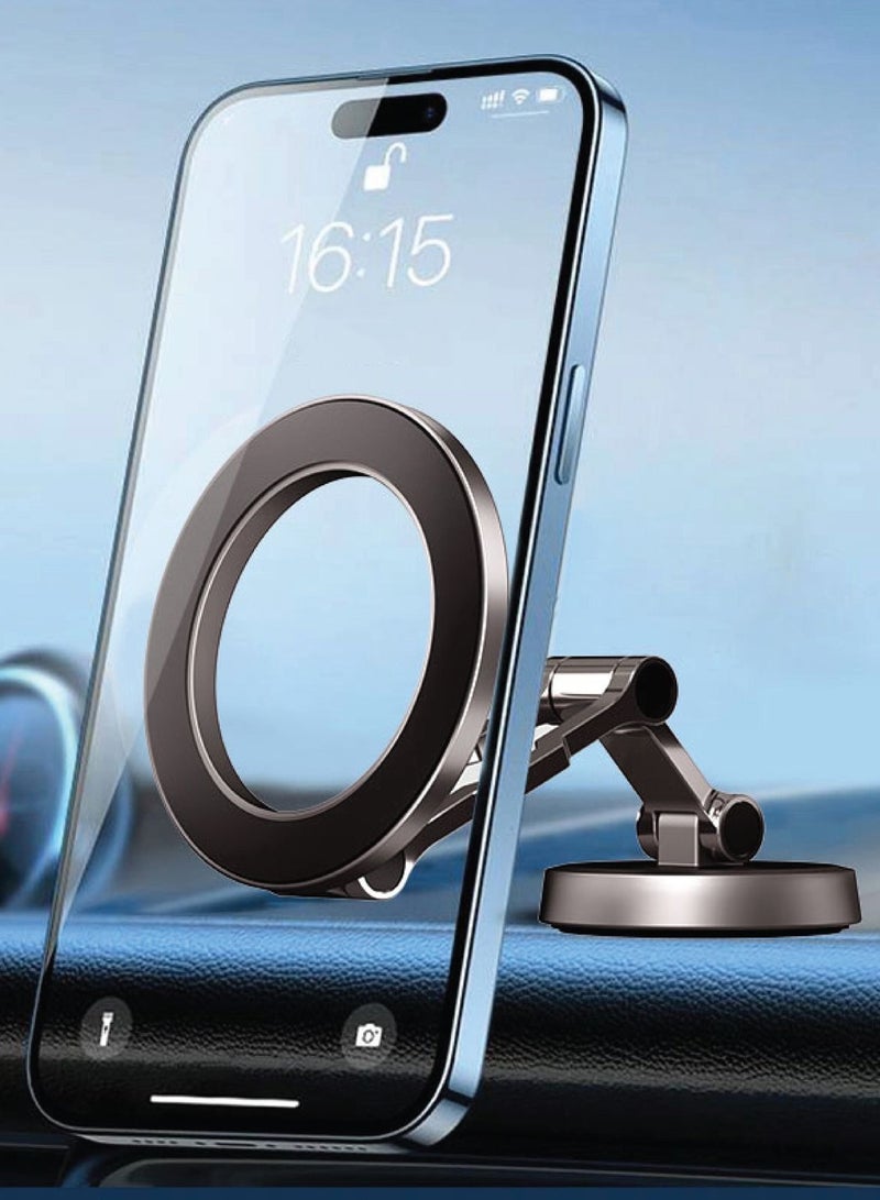 GREEN LION MagSnap Car Phone Holder / Dashboard/Screen Applicable Scenarios / Strong Magnet / 360°Swivel Adjustment / Secure & Stable / Zinc Alloy/N52 Magnets Material / Rotating / Foldable - Grey - Image 2