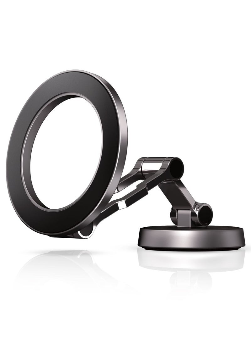 GREEN LION MagSnap Car Phone Holder / Dashboard/Screen Applicable Scenarios / Strong Magnet / 360°Swivel Adjustment / Secure & Stable / Zinc Alloy/N52 Magnets Material / Rotating / Foldable - Grey - Image 1