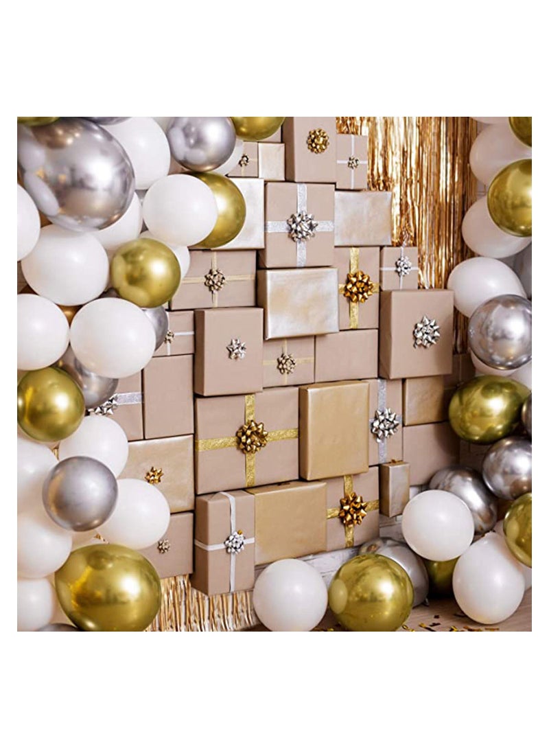 KASTWAVE 92 Pcs Metallic Gold Thick Latex Chrome Balloons, Balloon Set for Birthday Valentines Bridal Shower Wedding Anniversary Party Decoration Helium Balloon, 18 Inch 12 Inch 10 Inch 5 Inch - Image 5