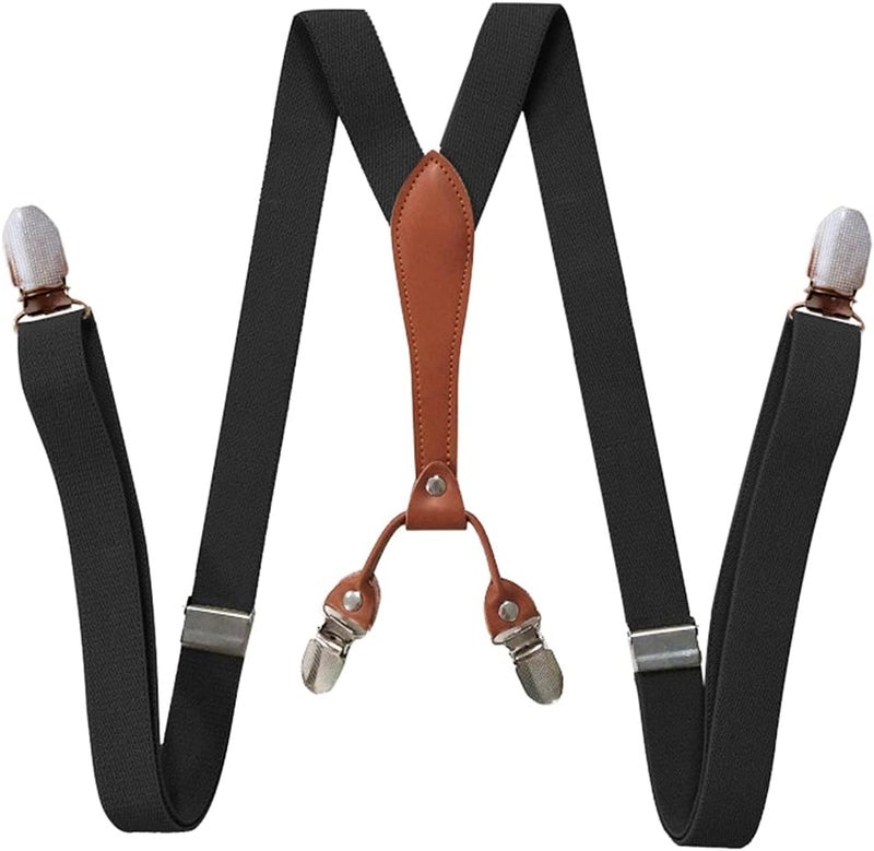 AYOSUSH Elastic Suspenders for Women Thin Y Back 4 Clip Skinny Ladies Suspenders - Image 2
